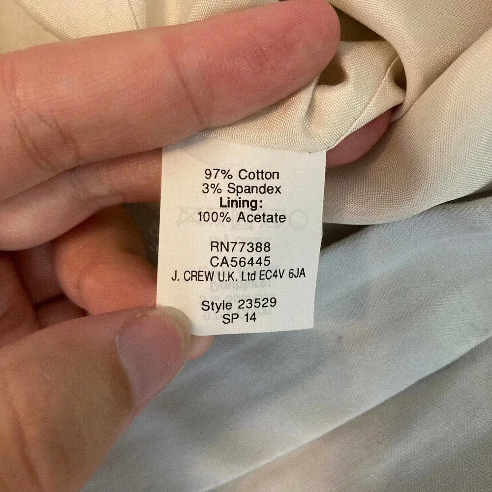 J. Crew‎ Skirt Womens Sz 8 Gray Cotton Stretch Twill Slit Back Pencil Lined